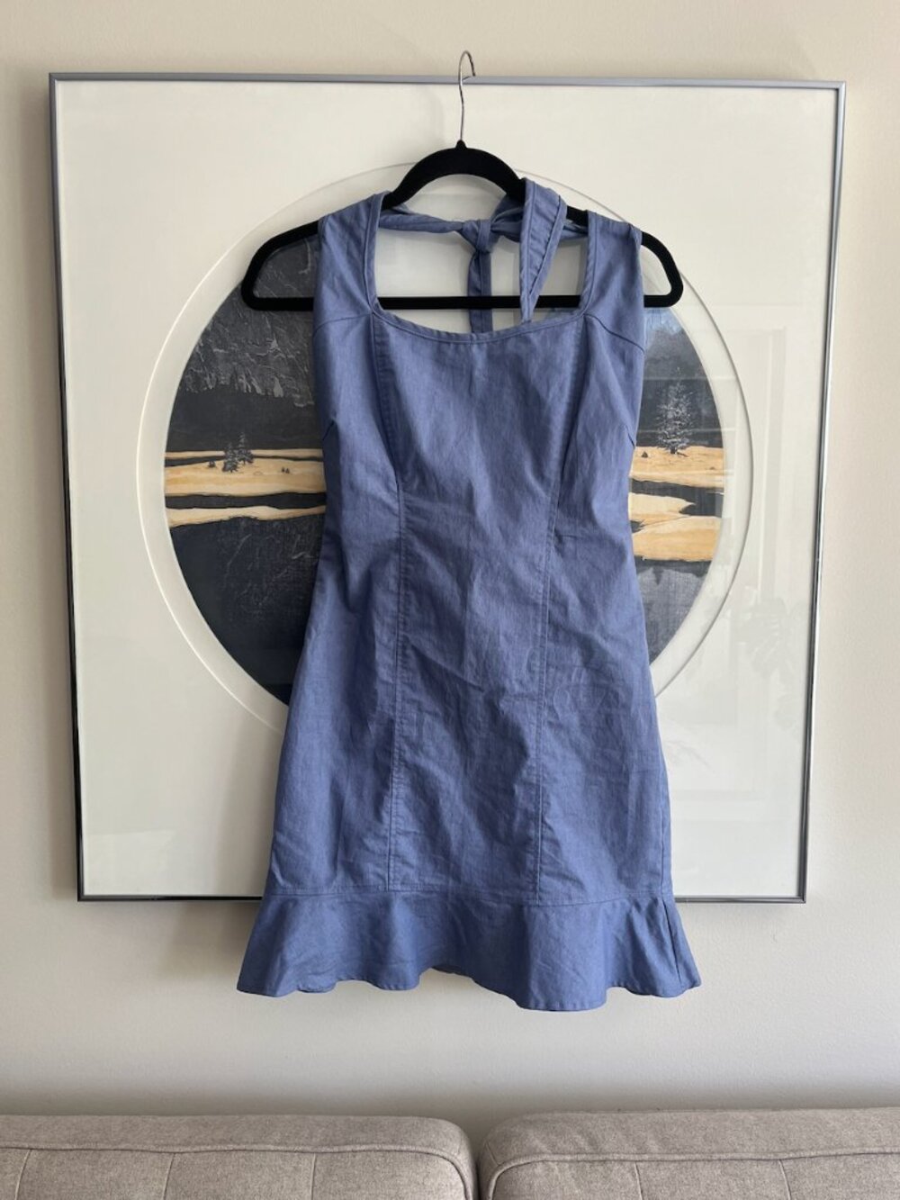 Blue Halter Mini Dress
